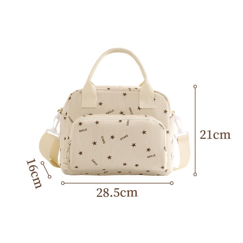 

Floral Corduroy Lunch Bag Printed Food Handbags Portable Thermal Lunch Box Bag Waterproof Office Cooler Ice Insulated Case зірка