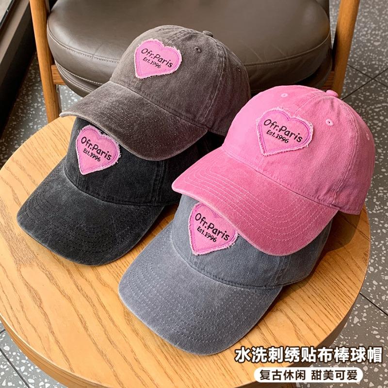 Spring and Summer Big Head Circumference Hat Shows the Face Small Cap Girl Sweet Cool Hot Girl Love Retro Soft Top Baseball Cap Tide