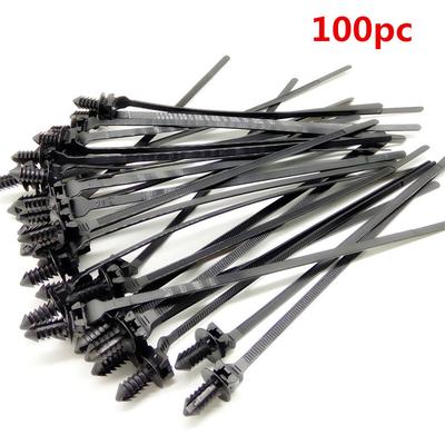 100PCS Fit for All Cars Mount Tie Clip Releasable Nylon Tie Wrap Cable Fastening Clips Self-locking Plastic Zip Tie Fasten
