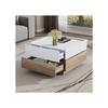 Table basse - MUVOE - Pivotante 360° - Blanc - 60x60x38 cm - Design contemporain