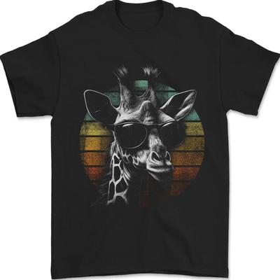 Ein Retro-Giraffe Herren T-Shirt 100% Baumwolle