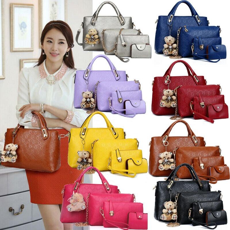 Stylish Pure Color Women Pu Leather Shoulder Bag Handbag Satchel Clutch Coin Purse