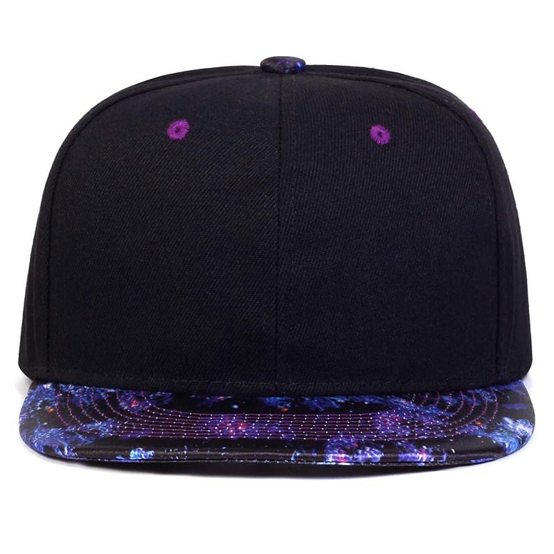 Purple Starry Sky Print Flat Cap Casual Solid Color Lady Hip Hop Hats Fashion Men and Women Adjustable Baseball Hat Cotton Caps