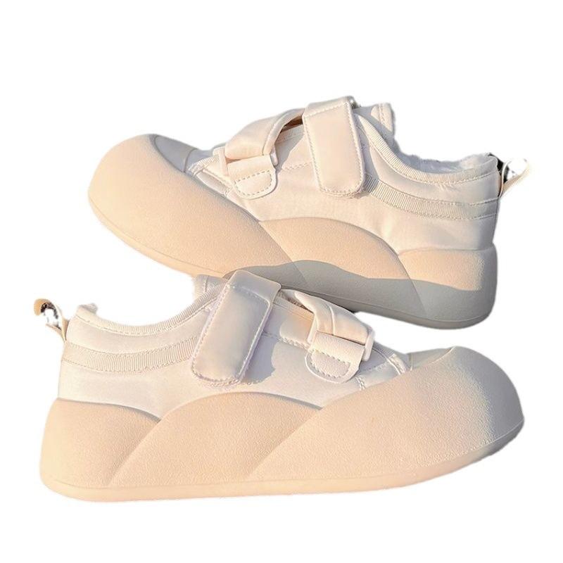 Winter new thick-soled velvet Velcro women's versatile bread shoes casual cotton shoes