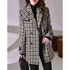 Geometrischer Print Winter Zweireihiger Trenchcoat