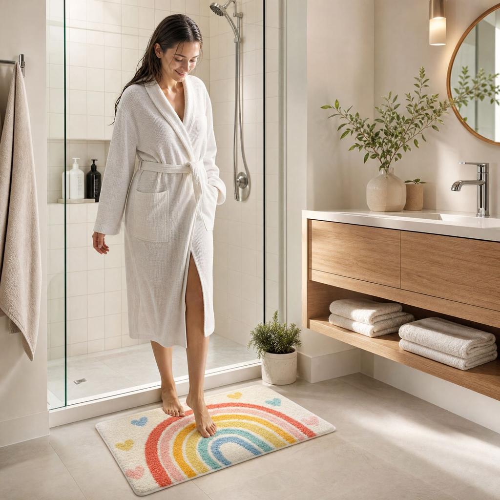 Modern Beach Bathroom Floor, -, Cold-Insulating, Soft for Bathroom and Living Room