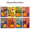 8PCS Pumpkin Head Halloween Puzzle Stickers Cartoon Creative Fun DIY Account Manual Tablet Decoration Waterproof Sticke