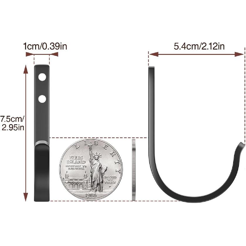 Niffgaff 10-Pack Wall Outdoor Hooks for Hanging Coat - 30LB Screw In Metal Hanger Wall Mount, for Closet, Door, Bathrooms, Outside, for Towel,