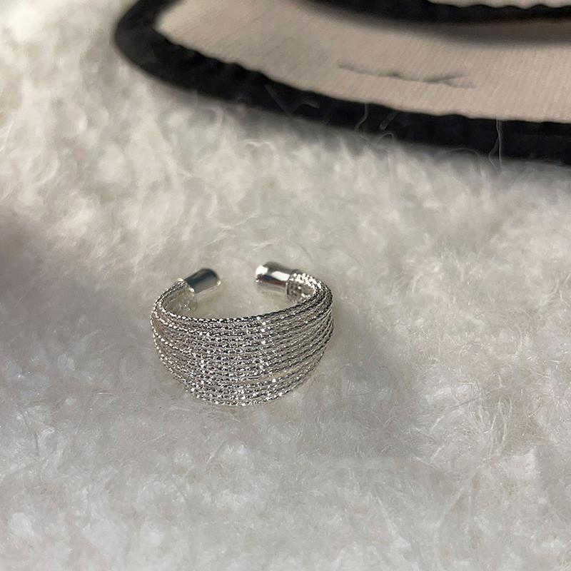 Exquisite Geometric Open Adjustable Copper Ring For Women In Vintage Minimalist Style