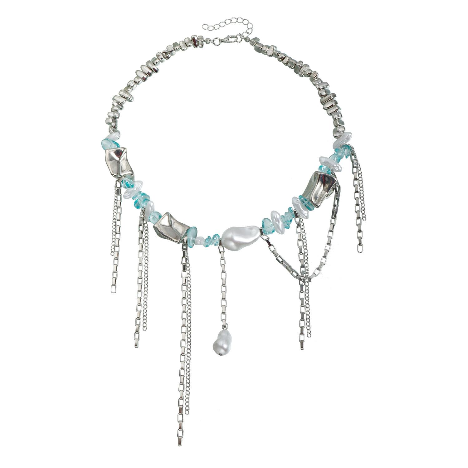 Shaped beaded splicing CCB necklace sexy babes street shot short necklace