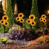 Solar Sunflower Lights Garden Simulation Flowers Outdoor Waterproof Stake Light Back Yard Flower Bed Pathway Patio Porch Decor