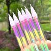 6/12 Pcs Neons Gel Pen Rainbow Ballpoint Pen Colorful Rainbow Pen Decorative Pen Stationery Supplies for Adult Student