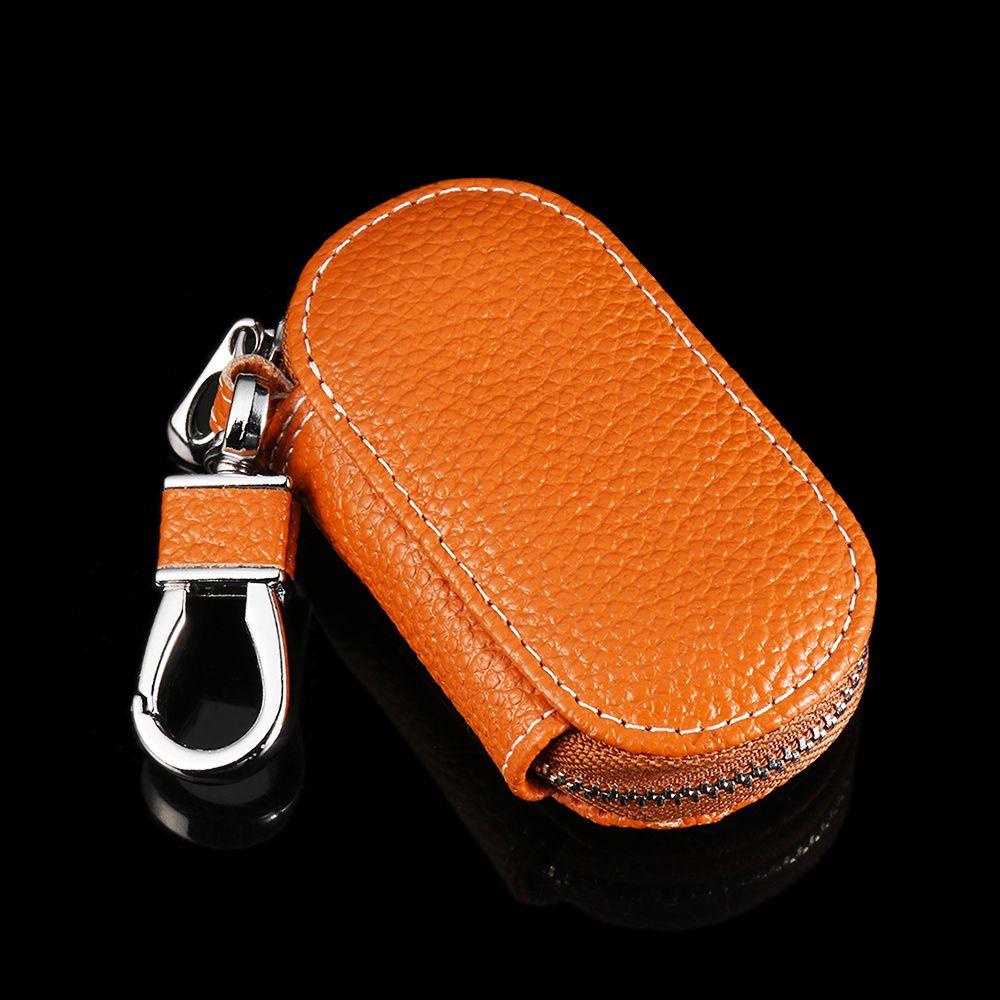 Waterproof Solid Auto Universal Key Cover Zipper Car Key Bag Leather Case