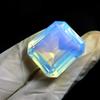 Lab-Created Opal Loose Gemstone Emerald Cut Unique Multicolor 49.15 ct October Birthday Birthstone