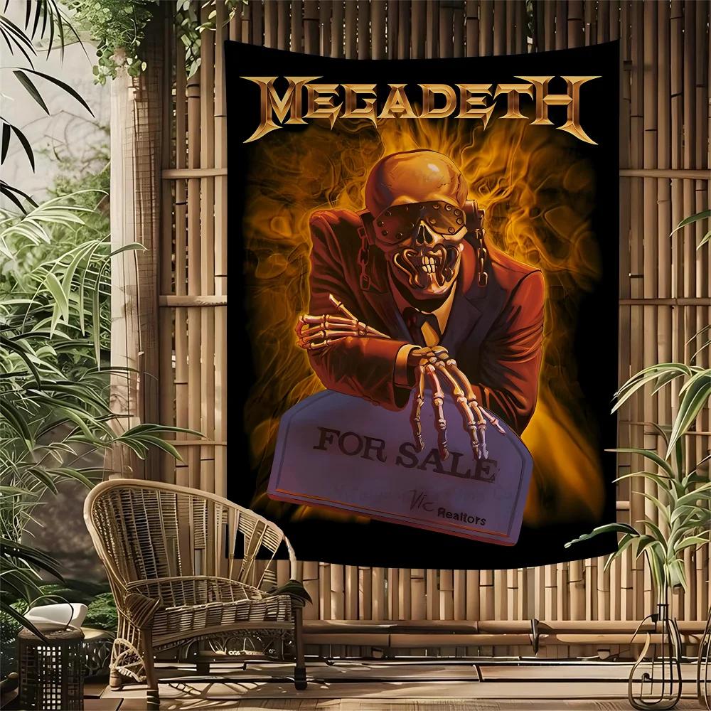 Megadeth Heavy Metal Band Album Wall Tapestry Hanging Tarot Hippie Wall Rugs Dorm INS Home Decor