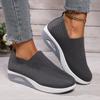 Women's Mesh Breathable Casual Sneakers Knitting Slip On Platform Sports Shoes for Women Comfortable Air Cushion Walking Shoes