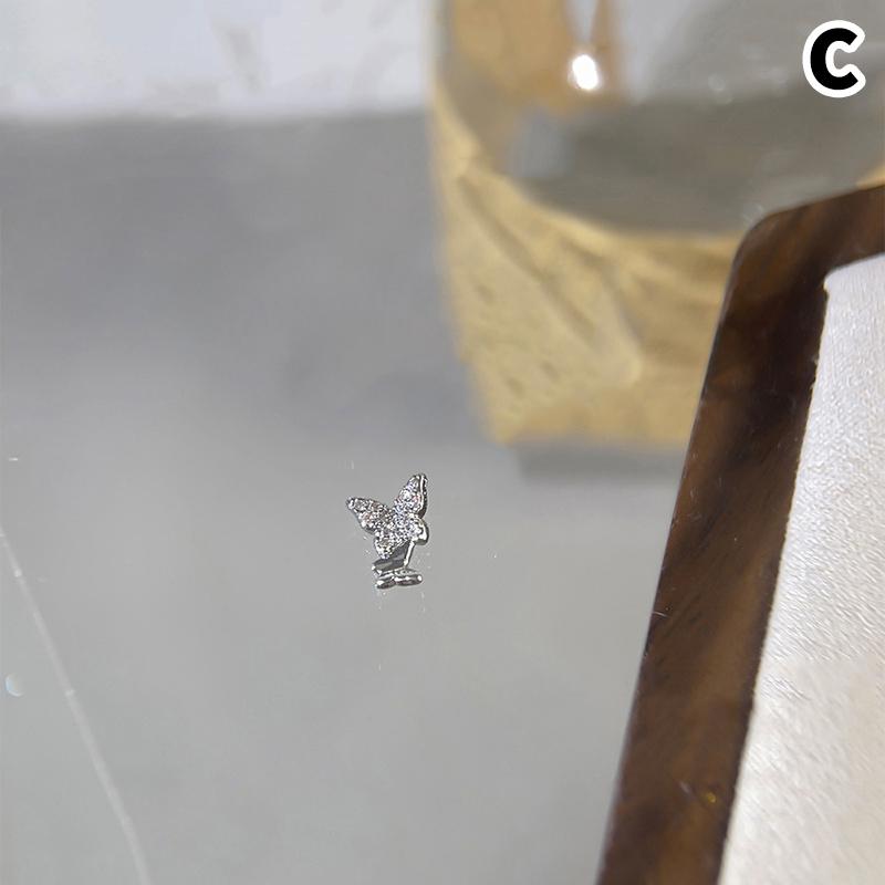 New Butterfly Zircon Rhinestone Nail Accessories Sparkling Rhinestone Bow Tie Chain Luxury French Nail Decoratio