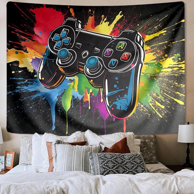 Colorful Gamer Artwork Tapestry Room Decoration Wall Hanging for Living Room Bedroom, dormitory, Birthday and Christmas gifts