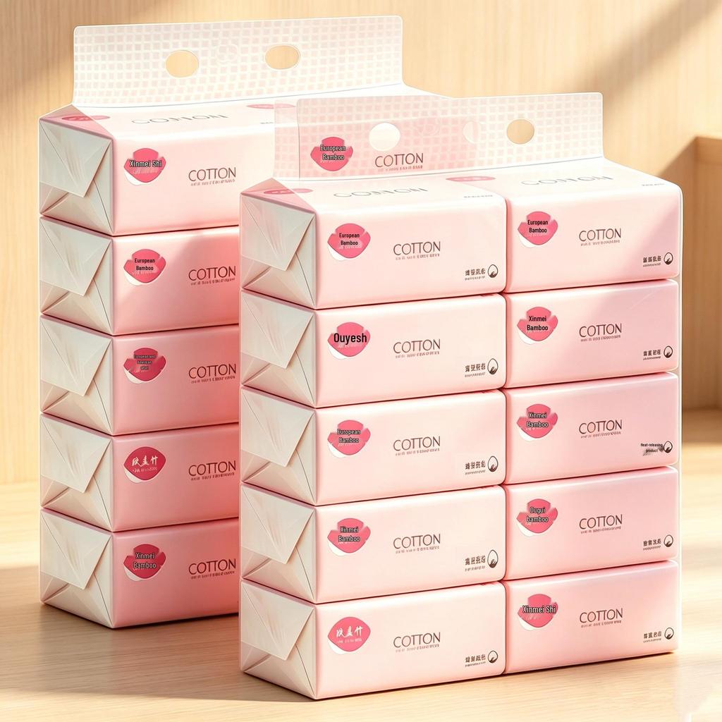 Compact Tissue Paper Packs for Home and Commercial Use - Thickened Facial and Toilet Tissue