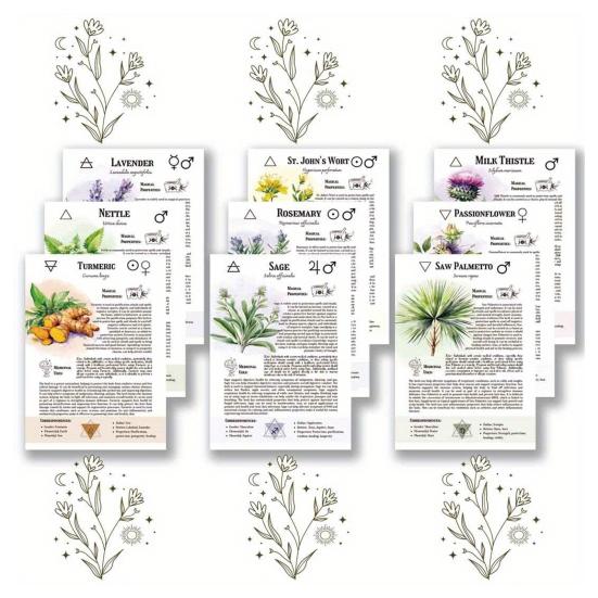 Yousheng Witch's Herbal Notebook Vintage Spiral Bound Plant Journal with Bookmark Mystical Aesthetic Diary for Botany Notes