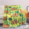 1Pc Capybara Print Flannel Blanket, High quality Comfortable for All Seasons, Home Decor, Warmth and Comfort, Perfect for Christmas Gifts