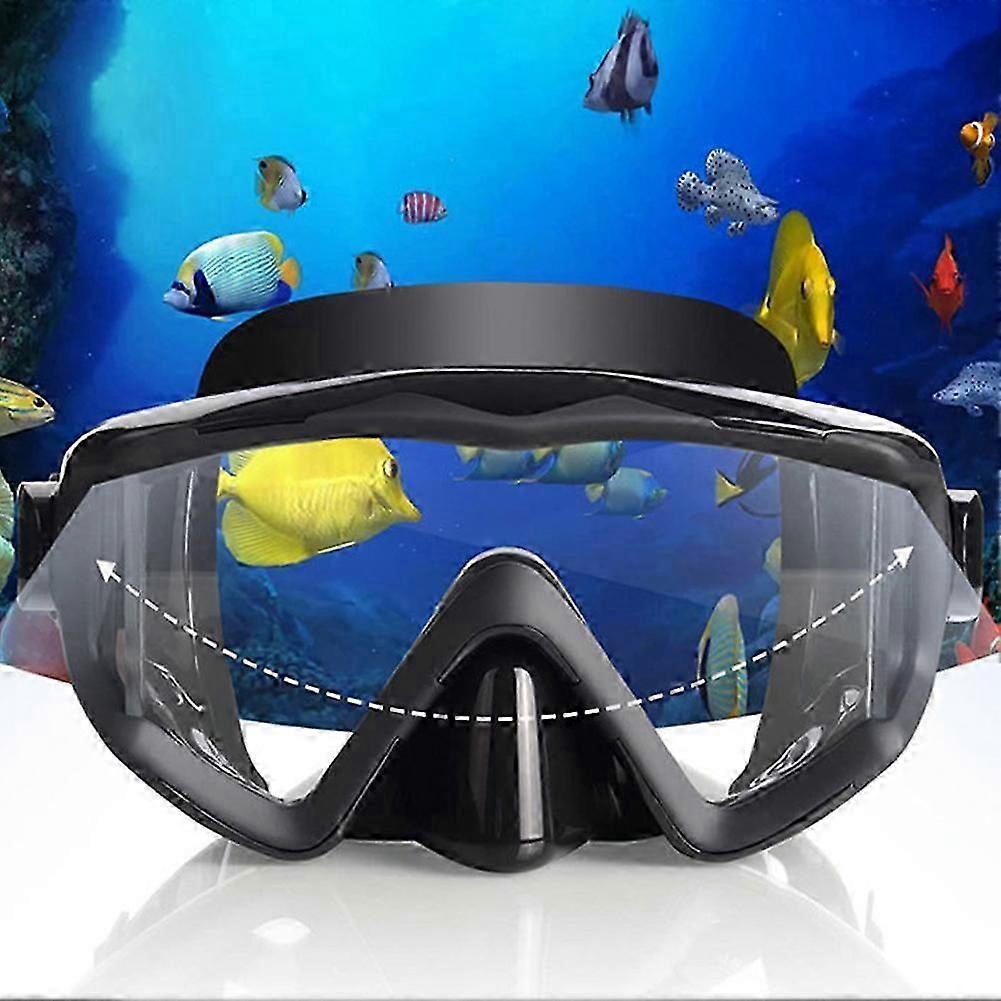 Anti-Leak Dive Swimming Goggles Tempered Glass Swim Mask Goggles with Nose Cover Professional Snorkeling Gear