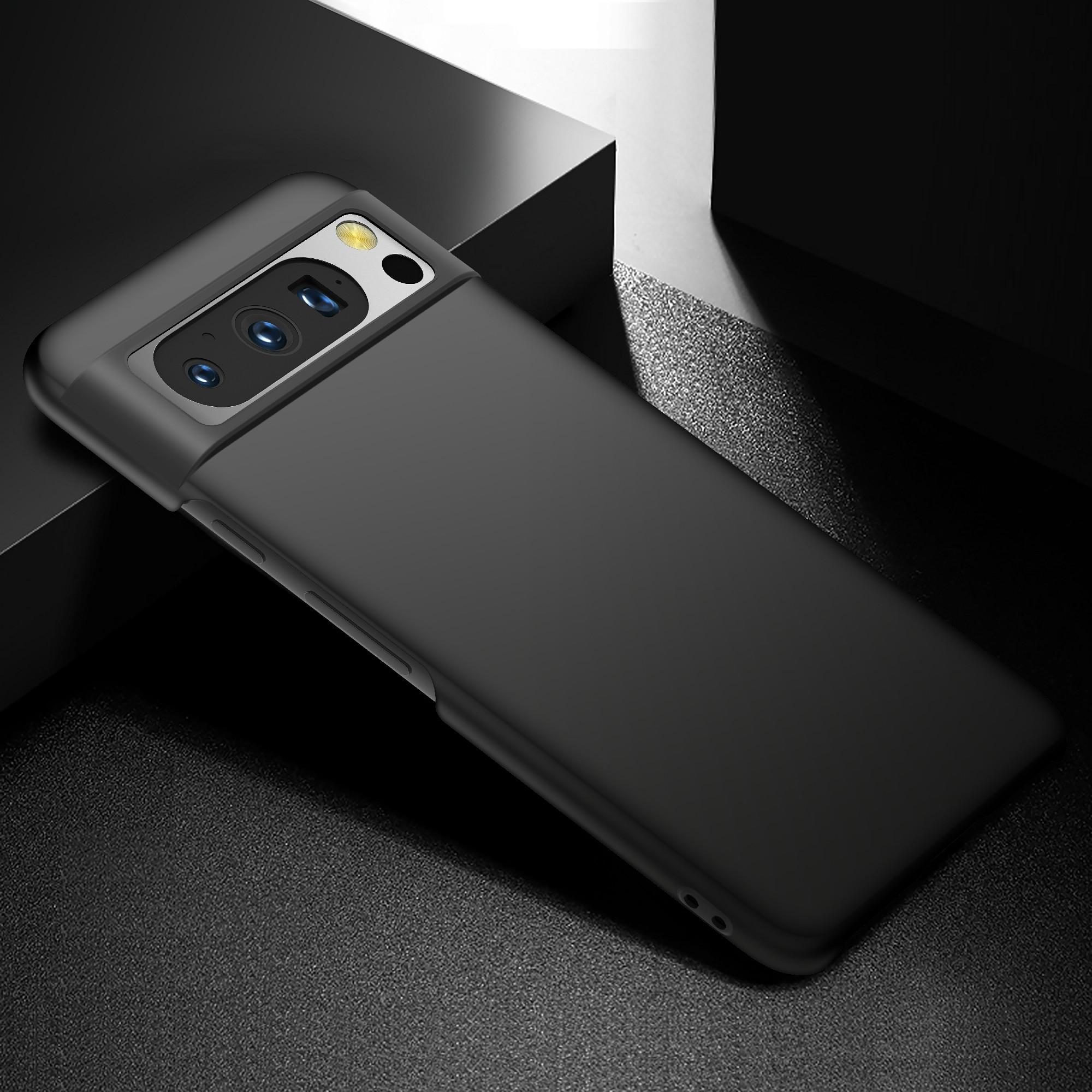 

For Google Pixel 8 Pro Solid Color PC Drop-proof Cover Mobile Phone Case Black