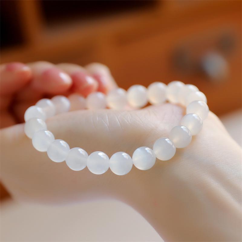 White Lover Handmade Kollektion Natürliches Cremeweißes Mondstein Armband