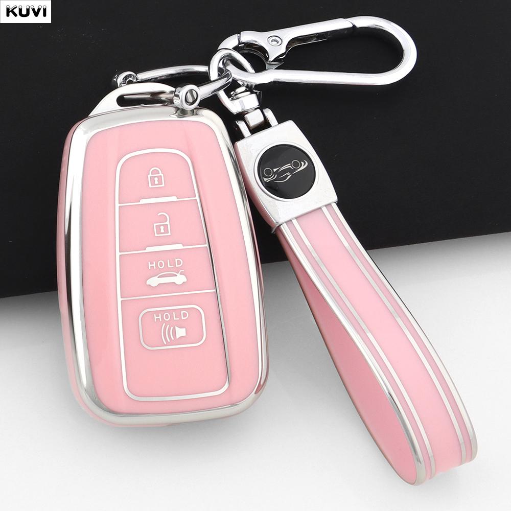 TPU Car Key Case Cover Shell For 4 Button Toyota Prius Camry Corolla CHR C-HR RAV4 Land Cruiser Prado Fob Keychain Accessories