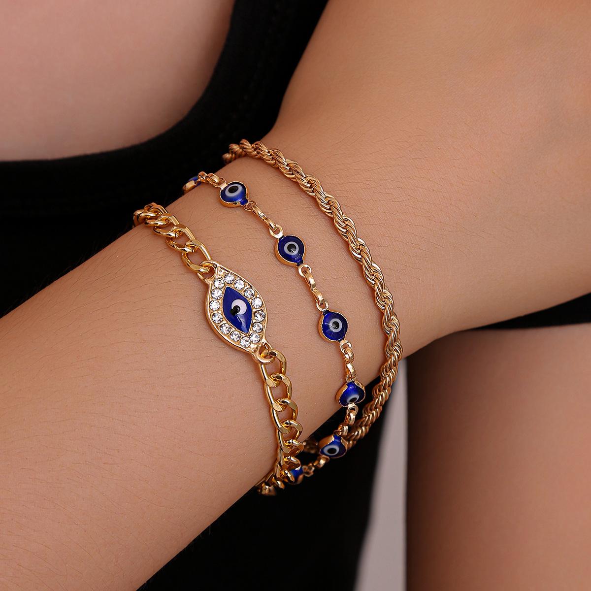 Foreign trade hot-selling devil s eye styling bracelet set personalized creative design jewelry