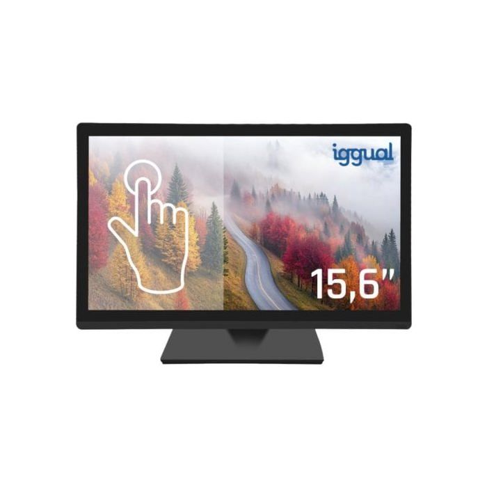 Monitor táctil iggual 15.6? HD+ TFT-LCD 1600x900 HDMI VGA USB Negra Resistiva