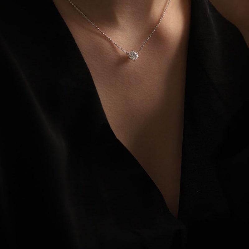 Ozel Silver925 Moissanite 1ct Necklace PS109N