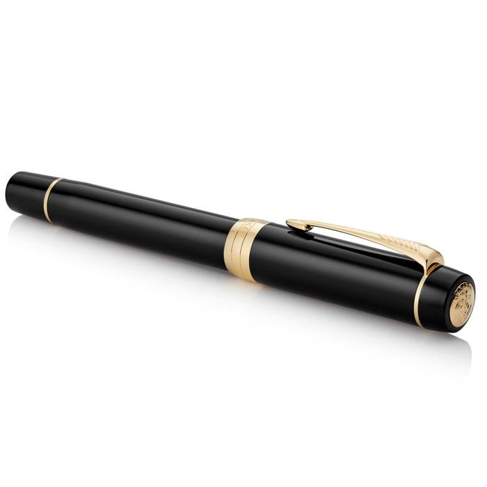 Parker Duofold Classic Black GT Fountain Pen, Medium Nib, 18K Gold, Gift Box, 1931382