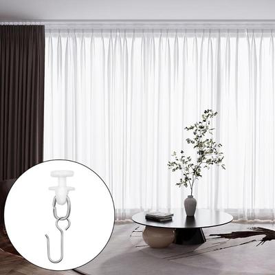 62KD Set of 120 Curtain Rails Roller Hook for Smooth Drapery Movement In White