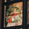 La Ghirlanda di Natale è Completamente Trasparente e Visibile da Entrambi i Lati, con Adesivi Decorativi per la Casa sul Vetro