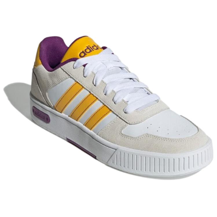Adidas Neo D-Pad Classic Non-Slip Wear-Resistant Breathable Low-Top Skate Shoes Unisex Sneakers White Yellow Purple JI2564