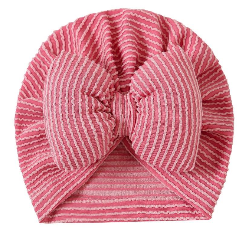 Style Baby Striped Big Bow Headband Hat Baby Products New Indian Hat, Baby Hat