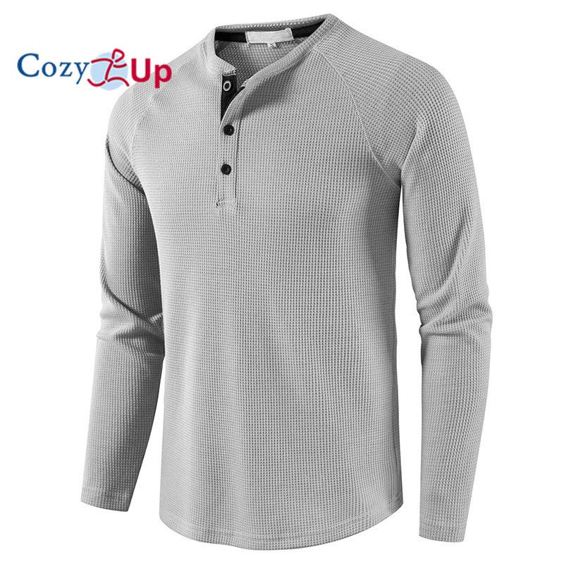 Cozy Up T-Shirts für Herren, BeefyT Henley-Shirts für Herren, Langarmshirts für Herren