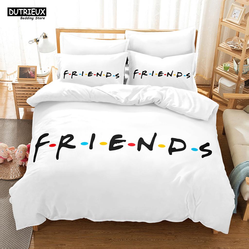 Neue Freunde Sets Bettbezug mit Kissenbezug Twin Full Queen King Doppel Einzelgröße Bettbezug Frauen Erwachsene Teenager Bettwäscheset