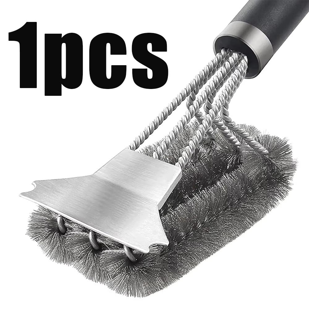 

Гриль-барбекю Щетка для барбекю Инструмент для чистки с роскошной ручкой Щетки из нержавеющей стали с антипригарным покрытием Щетки для чистки Аксессуары для барбекю