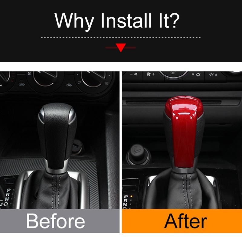 For Mazda 2 3 6 Cx3 Cx5 Cx8 Cx9 Axela 2014 2015 2016 2017 2018    3d Interior ABS Car Gear Shift Knob Head Auto Part