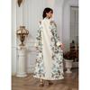 Magic Queen Middle East Saudi Robe Flower Positioning Print Beads Arabic A Word Dress Dresses