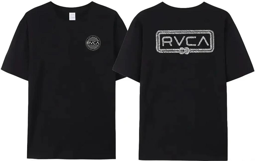 Summer Trendy Brand RVCA T-shirt Men's Women's Plus Size Loose Short-sleeved Fashion Design Tee Streetwear Fashion Top