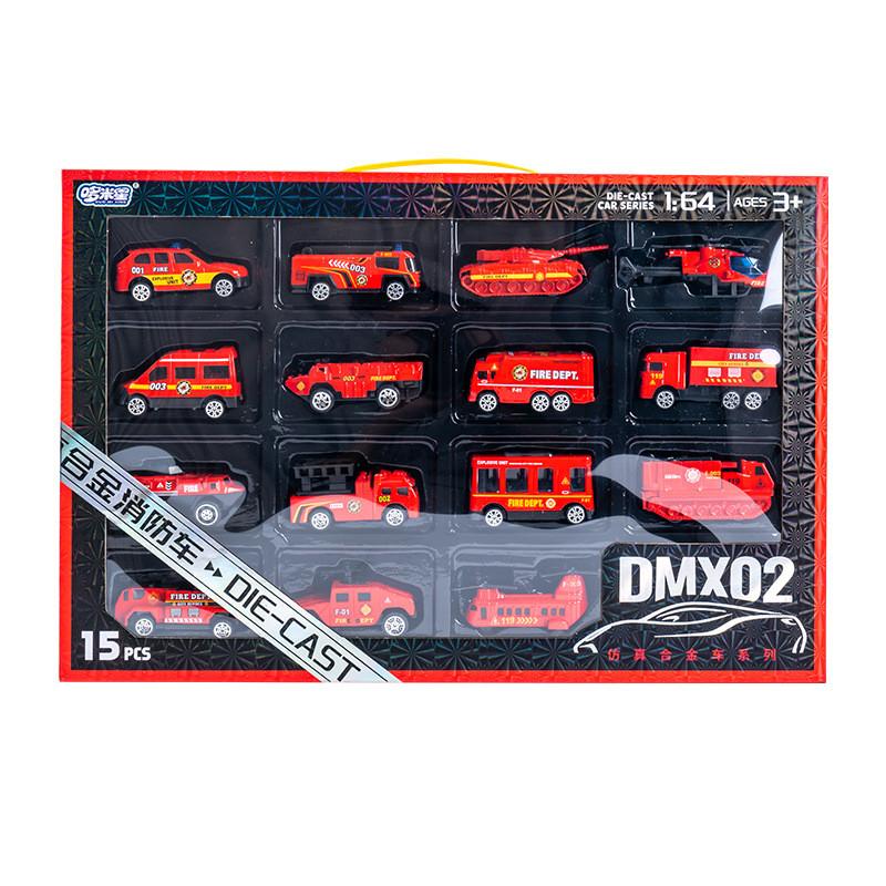Alloy Mini Engineering Vehicle Fire Truck Police Car Collection With Pull Back Function For Kids Play