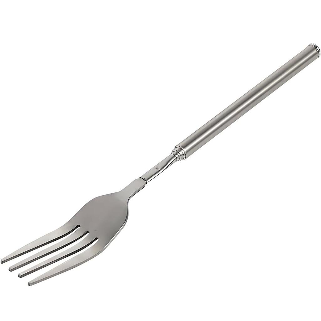 Magische Teleskopgabel mit Samtbeutel | Erweitert von 22 cm auf 64,5 cm Edelstahl-Besteckset für BBQ, Abendessen & Streiche | Einzigartig