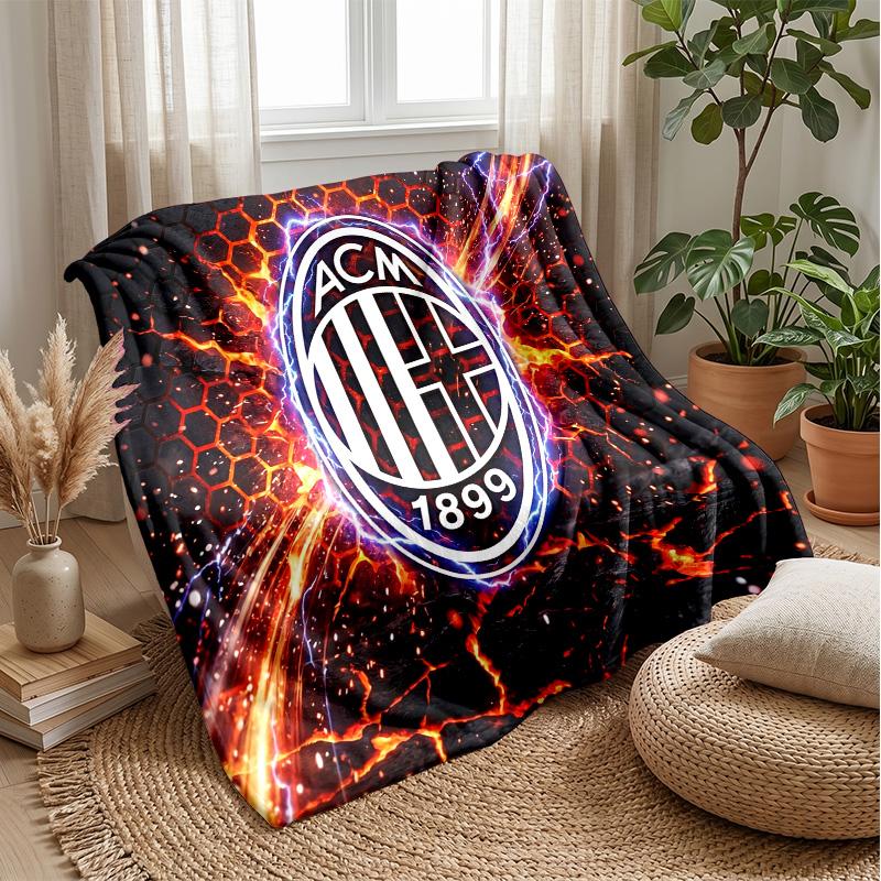 AC Milan Theme blanket Soft Flannel Blanket Plush Throw Blanket Cozy Sofa Bed Blanket for Home Decor