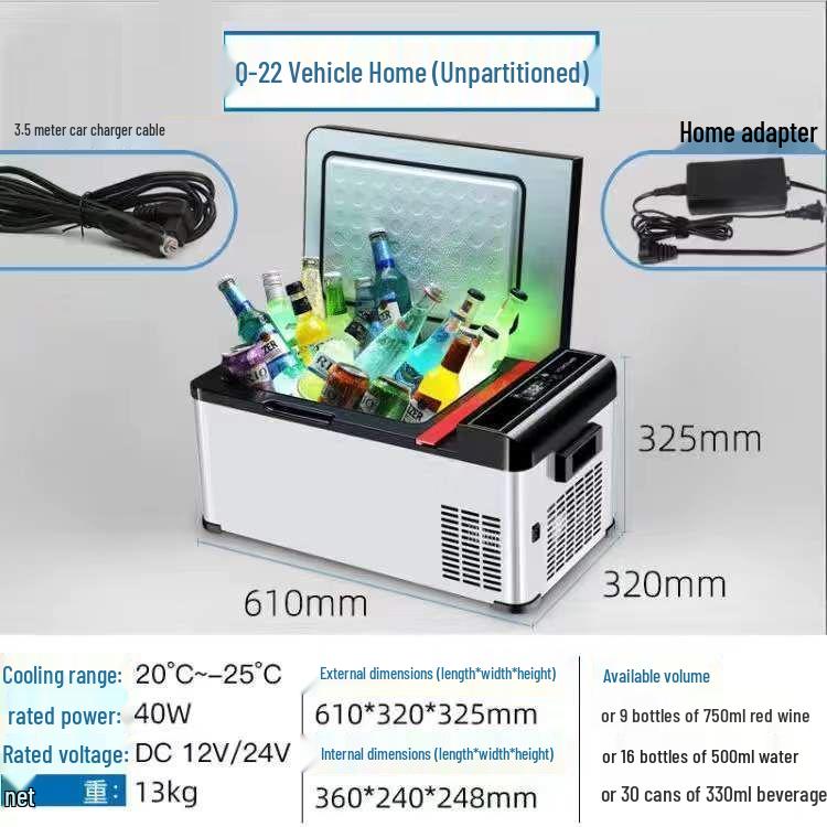 Zhihang Dual-Use Car & Home Refrigerator-Freezer, 12V for Cars, 24V for Trucks