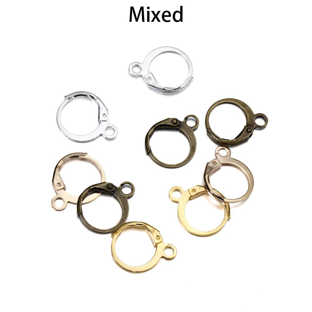 50pcs/lot Gold Silver French Lever Earring Hooks Wire Settings Base Hoops Earrings For DIY Jewelry Making Supplies Wholesale