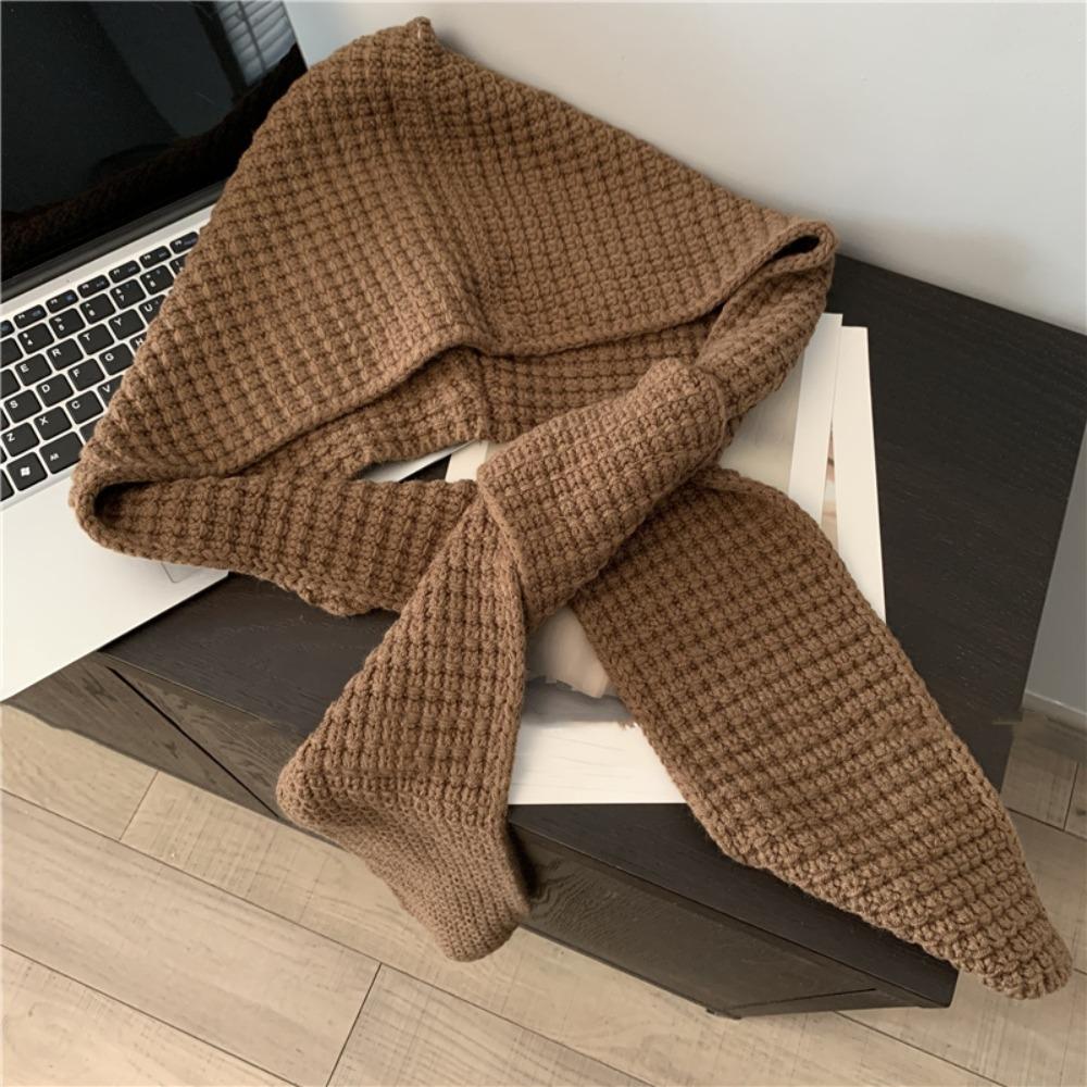 Triangular Knitted Hooded Caps Soft Winter Neckerchief Hat Neck Collar Beanies Caps  Outdoor