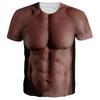 Summer Round Neck 3D Funny Muscle Body Print Top Fashionable Casual Short Sleeved Men's T-shirts